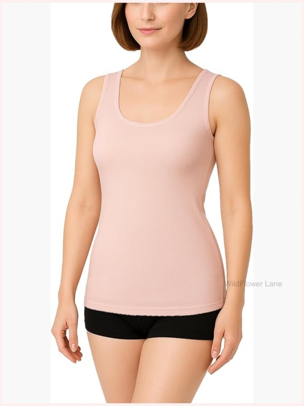 Sleeveless Undershirt Top scoop neck 100% Organic Rib Cotton